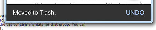 Transient Message in the Gmail iOS Application